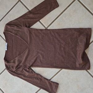 Micheal Stars Brown V-Neck Top